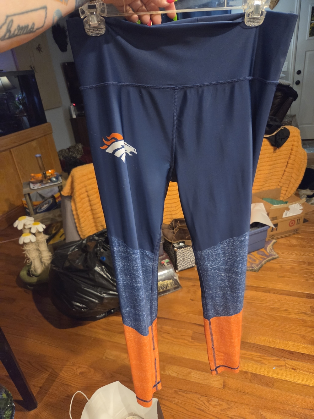 NFL Navy and Orange Denver Broncos Women's Leggings